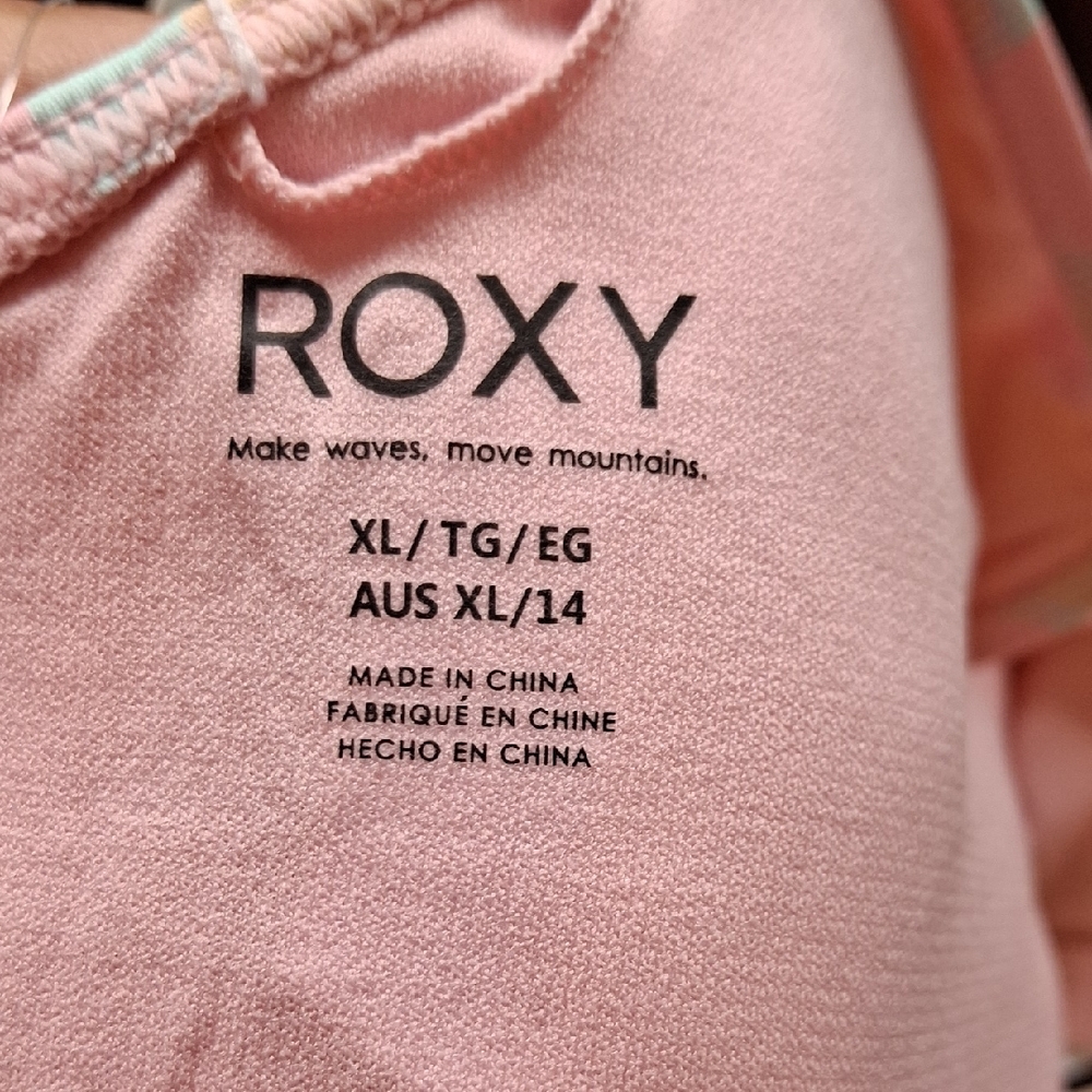 Roxy Pink and Yellow Bikini Top Cropped Style Size XL - Picture 10 of 10